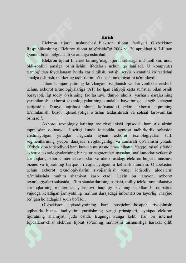 Elektron tijorat tizimlari va ularning ahamiyati 2