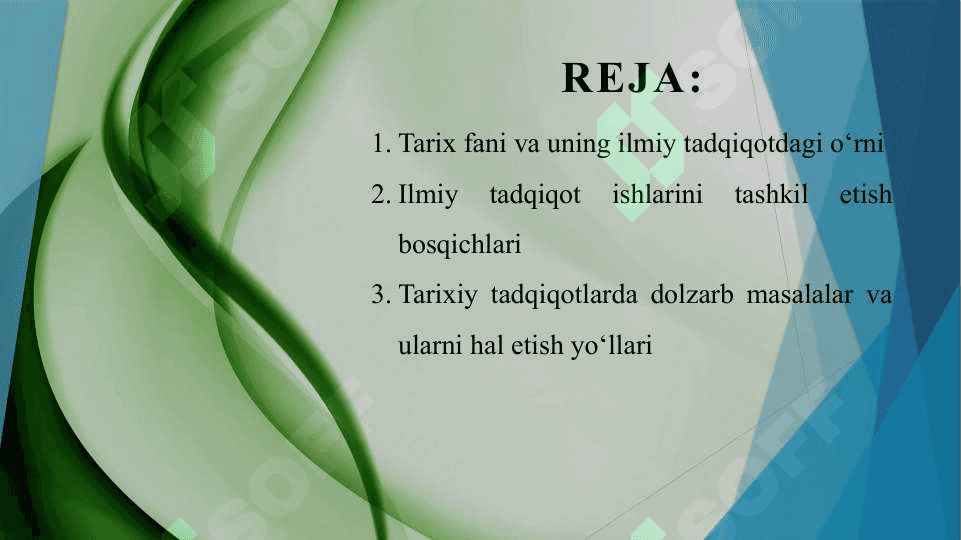 Tarix fani ilmiy tadqiqot ishlarini tashkillashtirish vazifalari 2