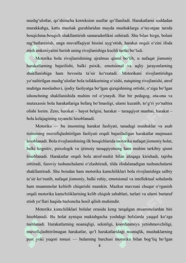 Matorika kamchiliklarni bartaraf etish yoʻllari 8