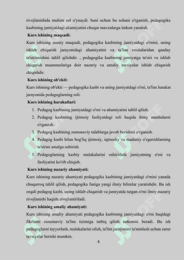 PEDAGOG KASBINING JAMIYATDAGI OʻRNI 4