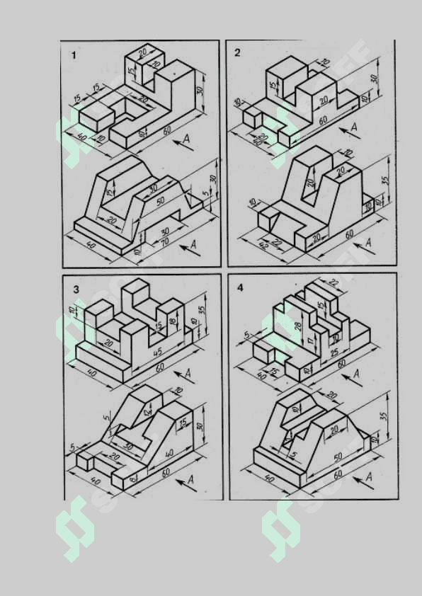 Detalning dimetrik proyeksiyas 4