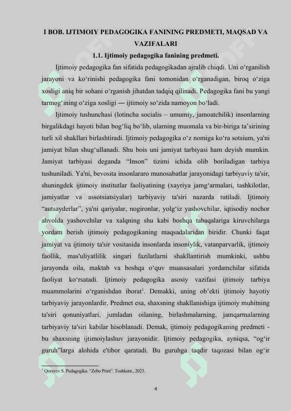 Ijtimoiy pedagogikaning mazmuni, maqsad va vazifalari. Ijtimoiy pedagogikaning tarkibiy qismlari. 3