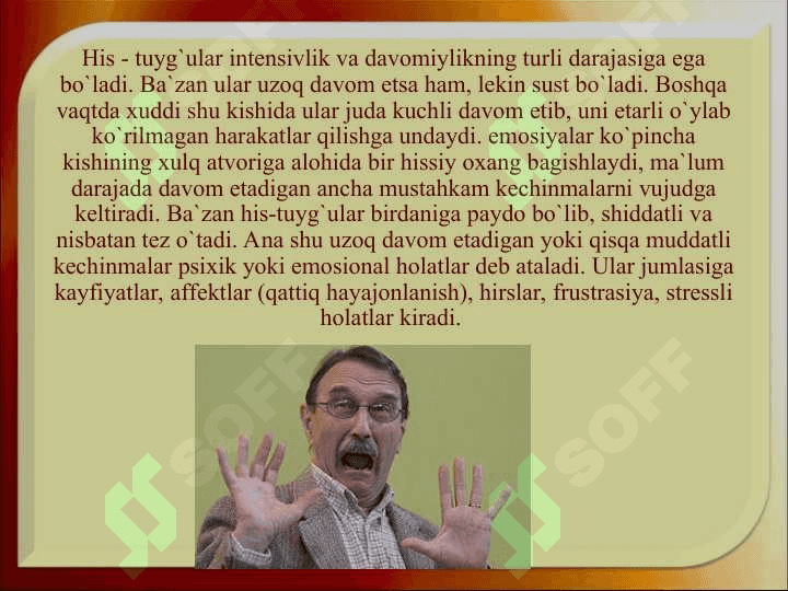 His tuyg'ularning rivojlanishi 8
