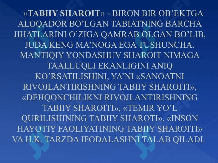 TABIIY RESURSLAR VA IQTISODIY O'SISH 2