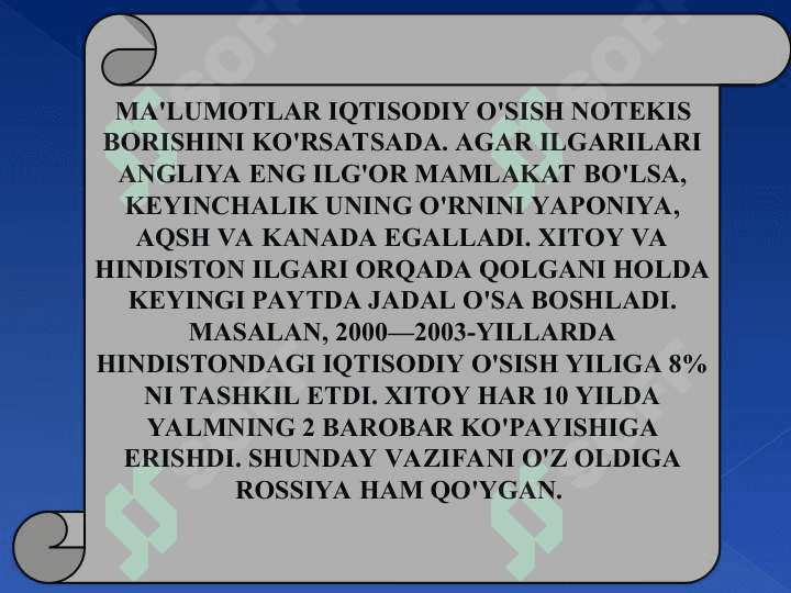 TABIIY RESURSLAR VA IQTISODIY O'SISH 8