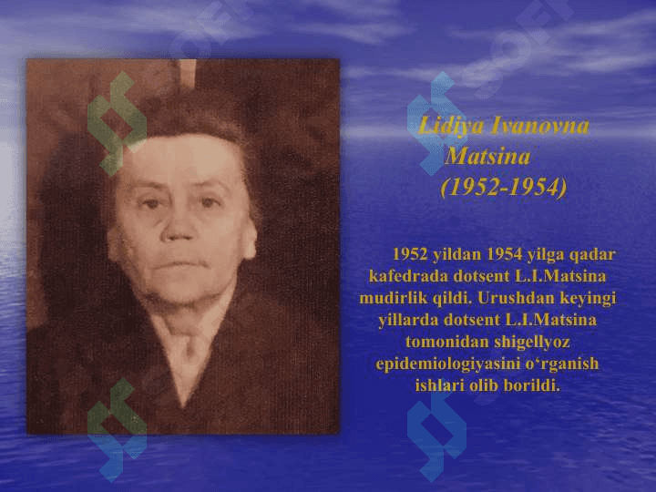 EPIDEMIOLOGIYA  KAFEDRASINING RIVOJLANISHIGA  HISSA QO‘SHGAN OLIMLAR 7