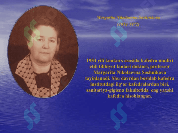 EPIDEMIOLOGIYA  KAFEDRASINING RIVOJLANISHIGA  HISSA QO‘SHGAN OLIMLAR 8