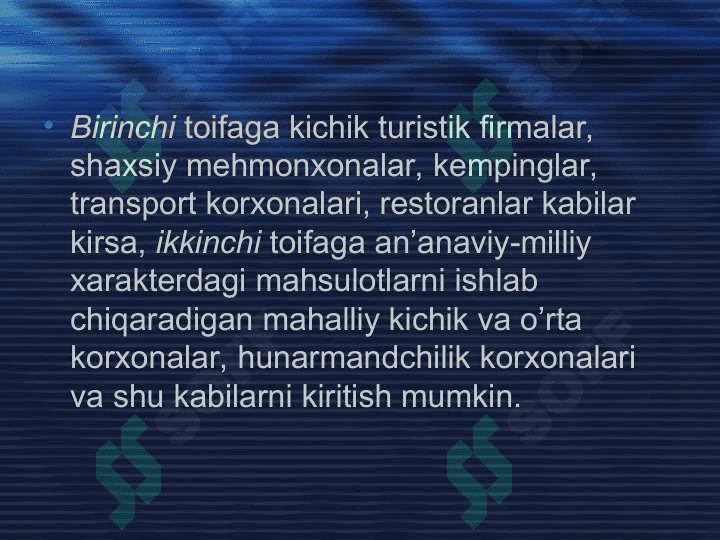 Turistik omil va uning turizmning rivojlanishiga ta’siri 5