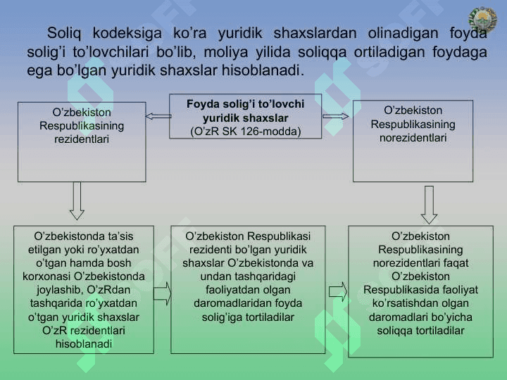 Yuridik shaxslardan olinadigan foyda solig‘i 7