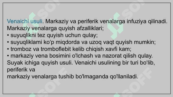INFUZION TERAPIYA KORSATMA VA QARSHI KO’RSATMA 4