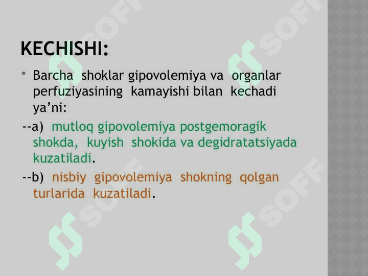 MUSTAQIL ISHMavzu: Shok holatlari Shok holatlari 3