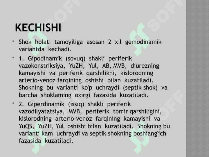 MUSTAQIL ISHMavzu: Shok holatlari Shok holatlari 4