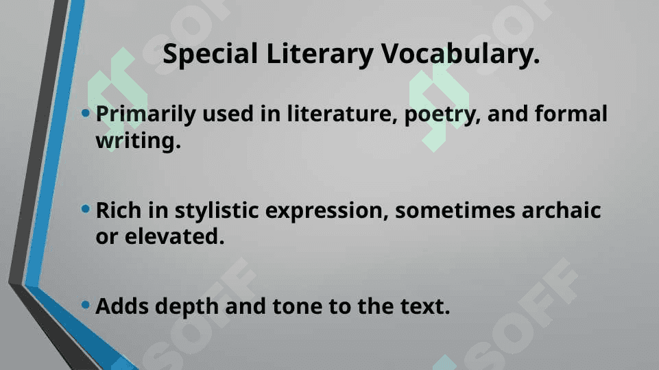 Stylistic Classification of the English Vocabulary.Special Literary Vocabulary. 4