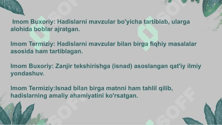 Imom Buxoriy va Imom at-Termiziyning hadis ilmiga qo'shgan hissalari 8