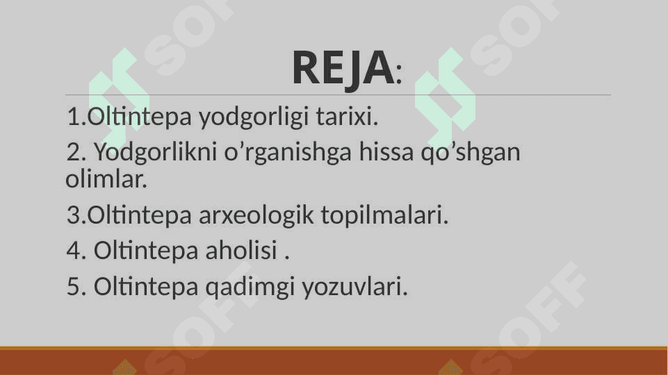 Oltintepa yodgorligini o’rganilishi. 2