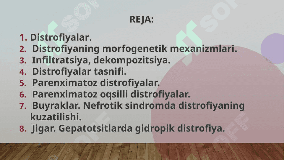 Distrofiyalar, turlari va patogenetik mexanizmlari. Parenximatoz distrofiyalar. 2