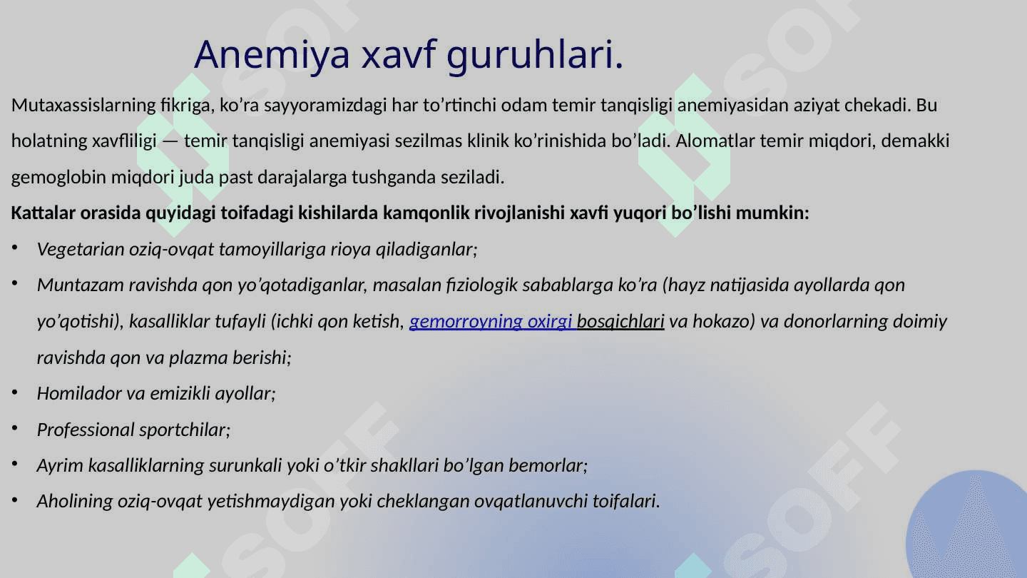 Anemiya va leykozlar. 7