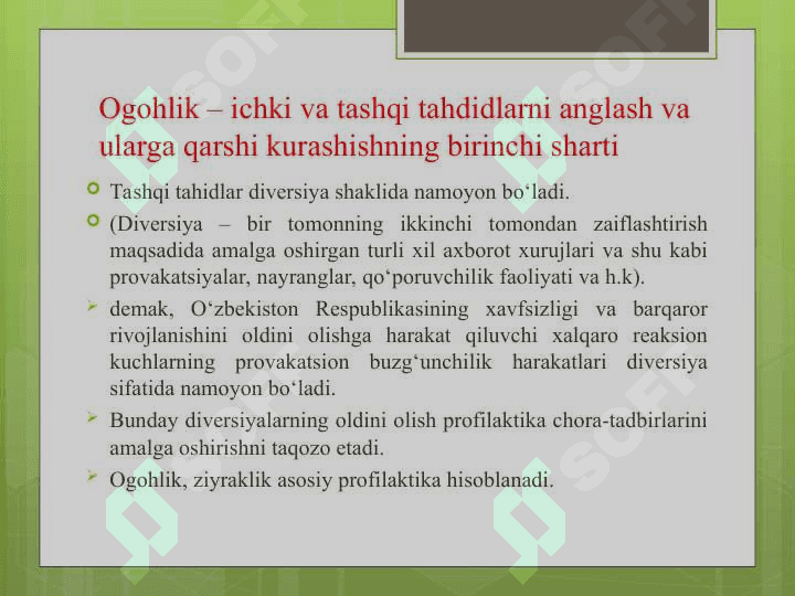 Ogohlik –  davr talabi 3