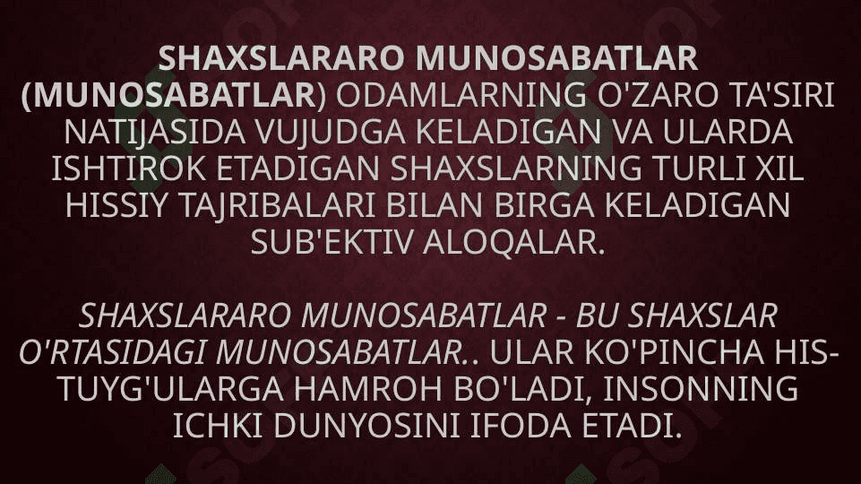 Shaxslararo munosabatlar va ziddiyatlar 3