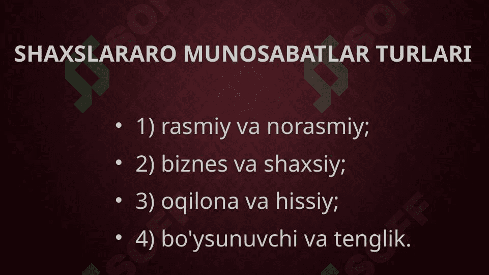Shaxslararo munosabatlar va ziddiyatlar 4