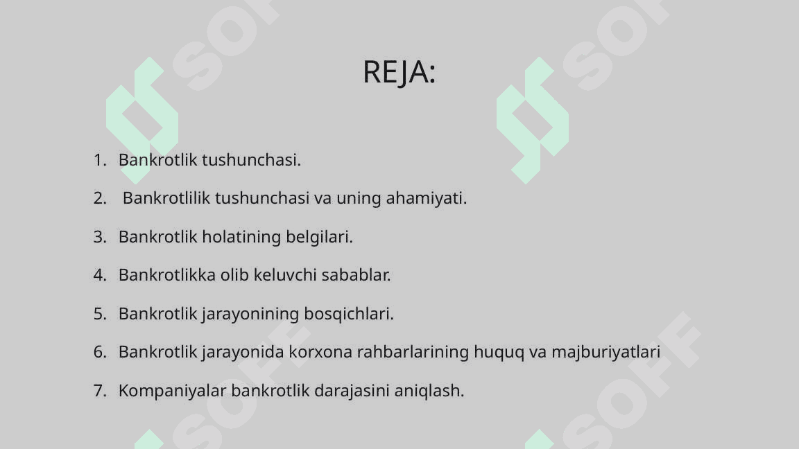 Tadbirkorlik subyektida bankrotlilik 2