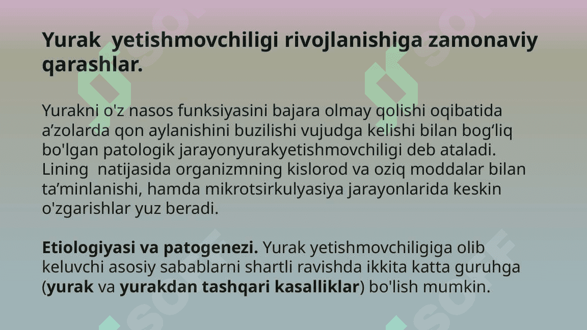Yurakning chap qorincha yetishmovchiligining gemodinamikasi. 4