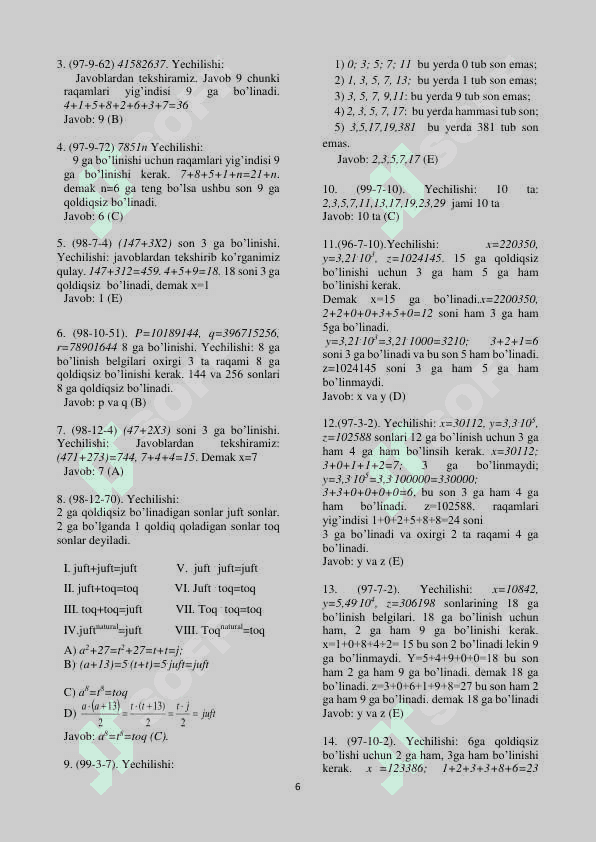 1996-2003 OQ to'plam yechimlari 6