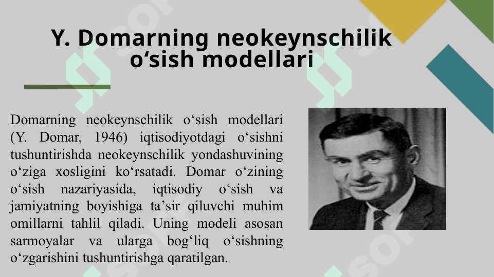 Iqtisodiy o‘sishning neokeynscha modellari 6