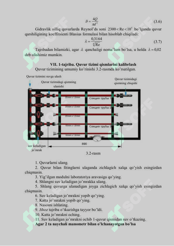 QUVUR UZUNLIGI BO‘YICHA NAPOR YO‘QOLISHIN ANIQLASH 4