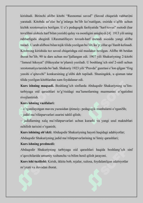 Abduqodir Shakuriyning ta’lim tarbiyani rivojlantirishda tutgan o’rni 3