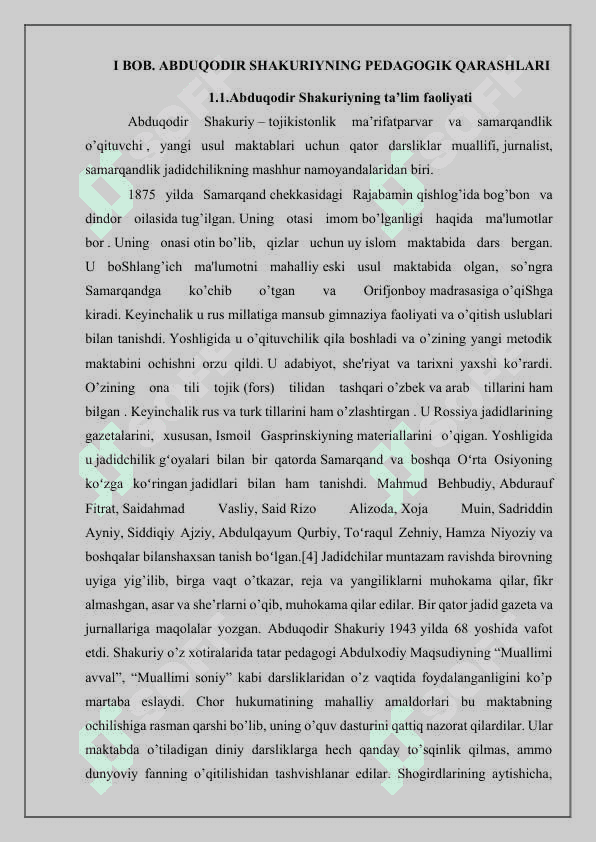 Abduqodir Shakuriyning ta’lim tarbiyani rivojlantirishda tutgan o’rni 4