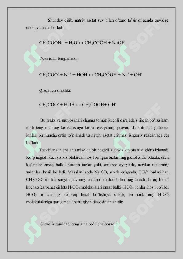 Tuzlarning gidrolizi 7