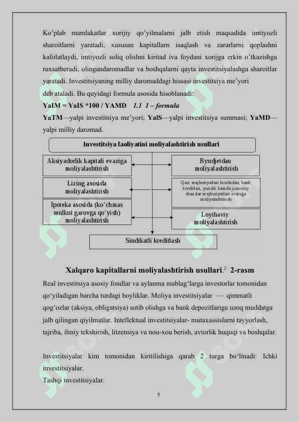 Xalqaro kapitalni jalb qilish yo’llari 5