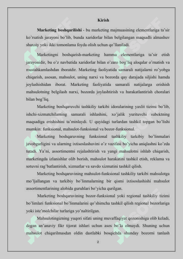 Markenting elementlari tarkibi va jarayoni 2