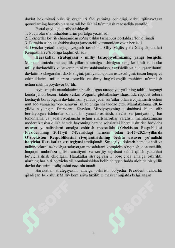 HARAKATLAR STRATEGIYASIDAN – TARAQQIYOT STRATEGIYASI  SARI 4
