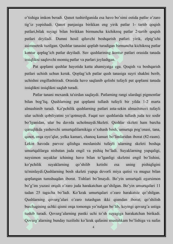 Uchib ketuvchi qushlar asosiy turlarining hayoti. 4