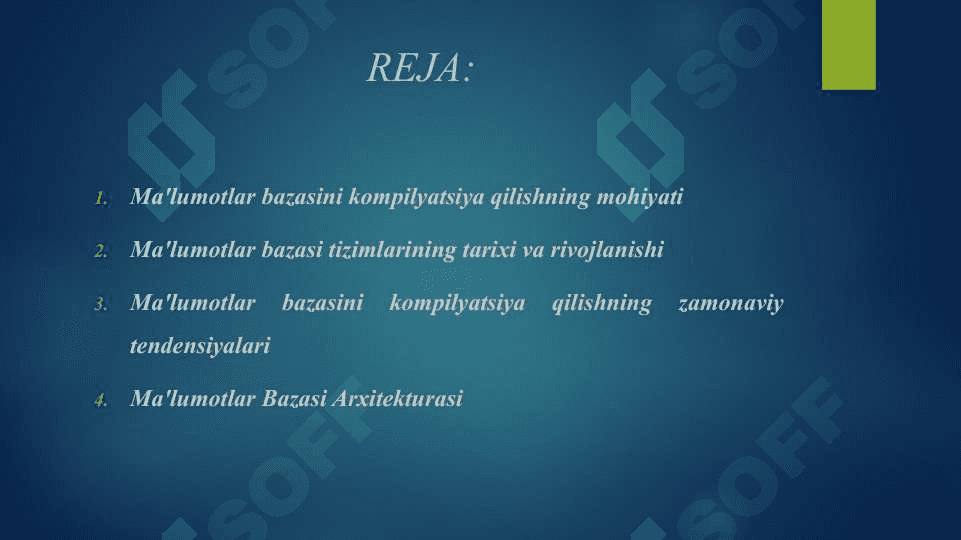 MA'LUMOTLAR BAZASINI KOMPILYATSIYA QILISH 2