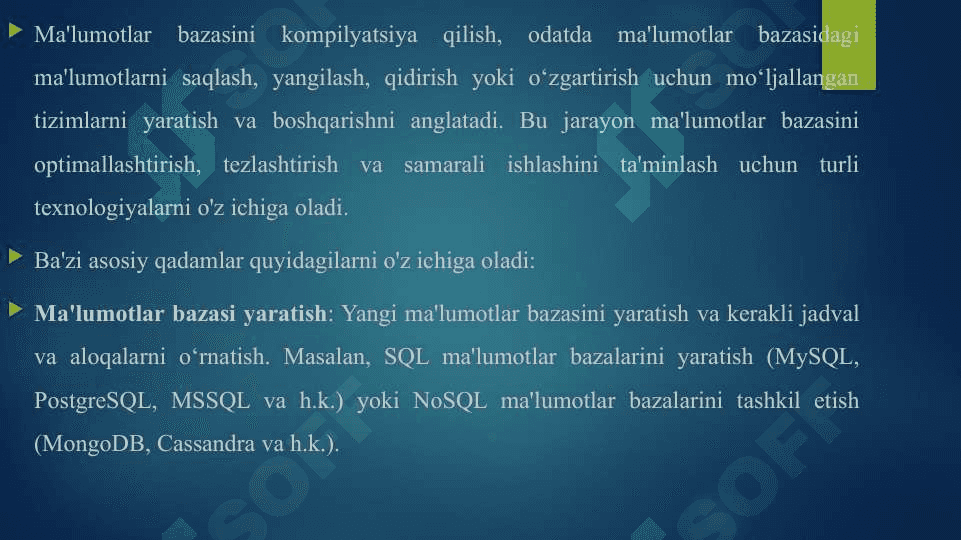 MA'LUMOTLAR BAZASINI KOMPILYATSIYA QILISH 3