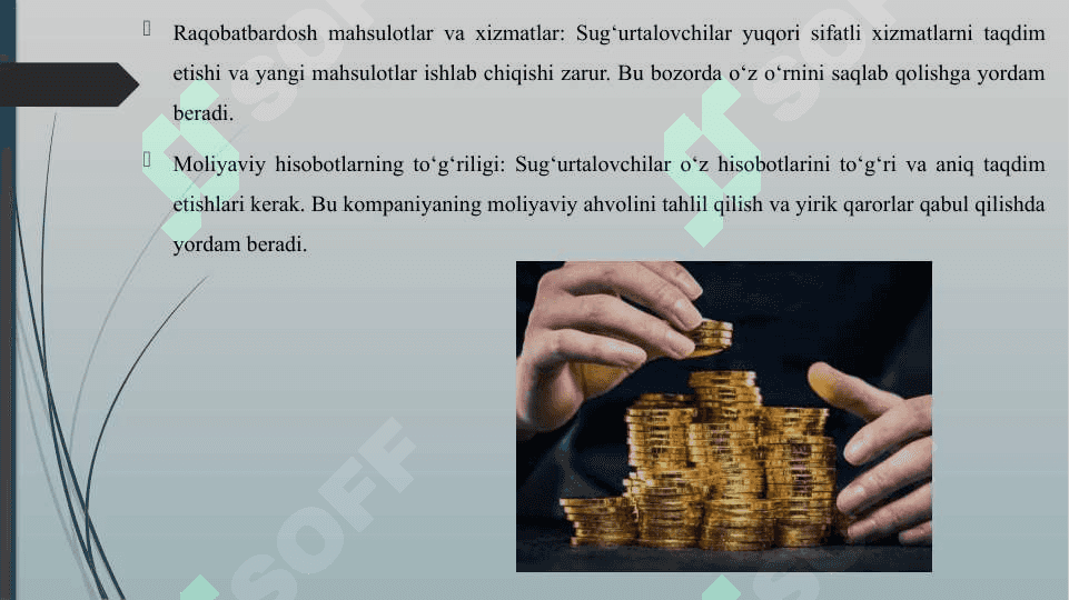 SUGʻURTALOVCHILARNING MOLIYAVIY BARQARORLIGINI TAʼMINLASH VOSITA VA OMILLARI HAMDA MOLIYAVIY BARQARORLIKNI OSHIRISH YOʻLLARINI TAKOMILLASHTIRISH 4