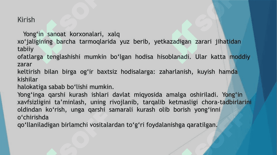 Yong’indan himoyalanishning zamonaviy texnik vositalarini o’rganish 2