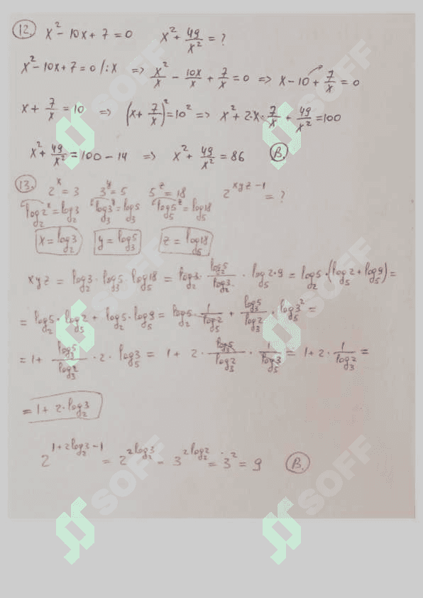 Matematikadan takrorlash testi yechimlari 4