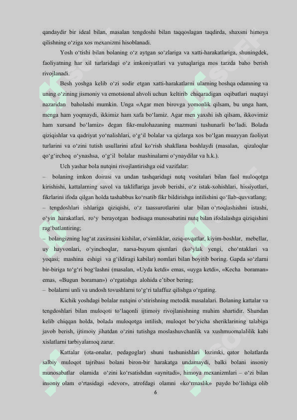MAKTABGACHA TA’LIM TASHKILOTLARIDA ILK YOSHDAGI BOLALAR NUTQINI RIVOJLANTIRISH METODIKASI 6