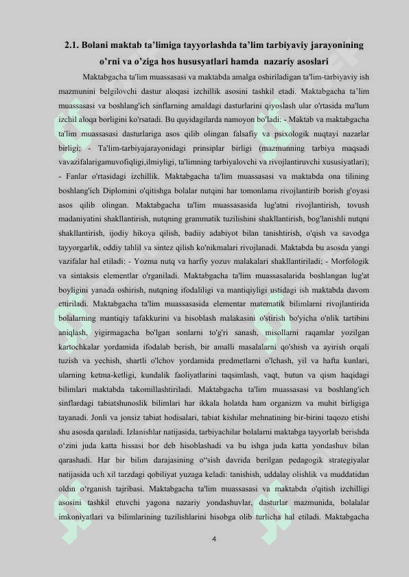 BOLANI MAKTABGA TAYYORGARLIGINI ANIQLASH 4