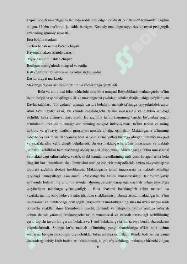 BOLANI MAKTABGA TAYYORGARLIGINI ANIQLASH 6