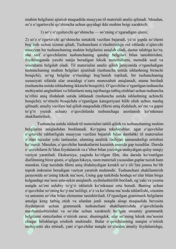 Oʻquvchilarda grammatika va soʻz yasalishiga oid tushunchalarni shakllantirishning metodik asoslari. Boshlangʻich sinflarda soʻzning morfemik tarkibini oʻrganish metodikasi. 3