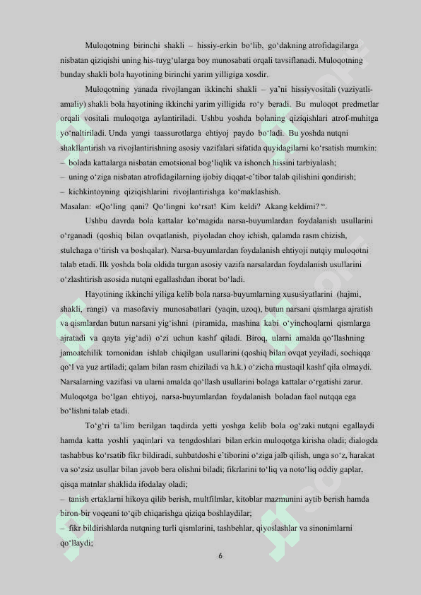 MAKTABGACHA TA’LIM TASHKILOTLARIDA O’RTA YOSHDAGI BOLALAR NUTQNI O’STIRISH 6