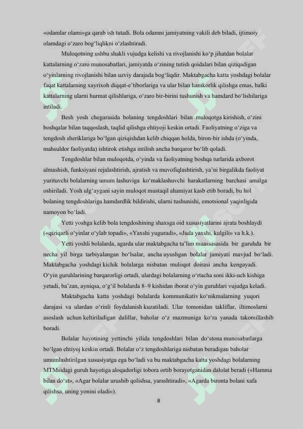MAKTABGACHA TA’LIM TASHKILOTLARIDA O’RTA YOSHDAGI BOLALAR NUTQNI O’STIRISH 8