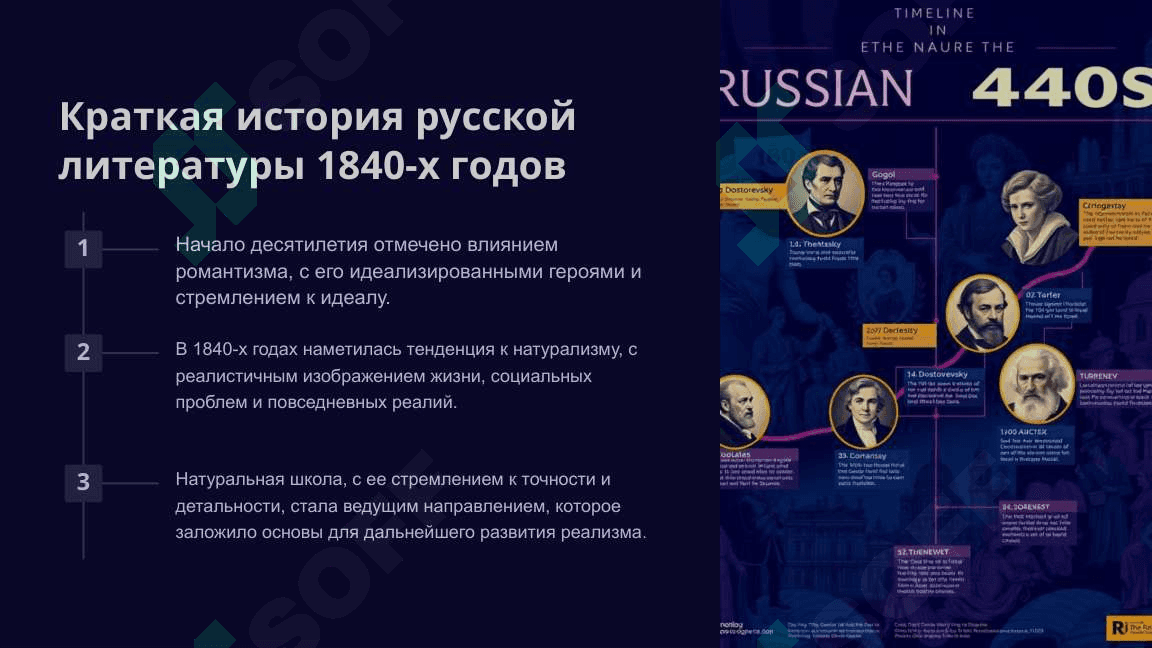 Особенности развитии русской литературы в 40-годы. Натуральная школа В. Г. Белинский 4
