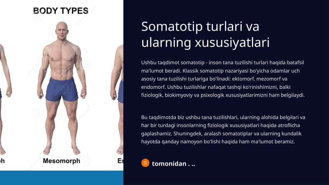 Somatotip turlari va ularning xususiyatlari 1