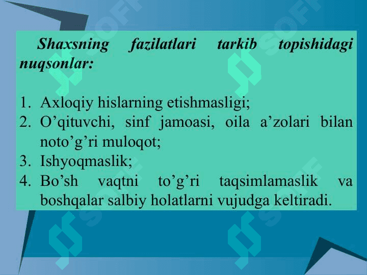 TARBIYASI   QIYIN   BOLALAR   VA O’SMIRLAR   BILAN   ISHLASHDAGI MUAMMOLAR   PSIXOLOGIK   TALAB   VA   TAVSIYALAR 2